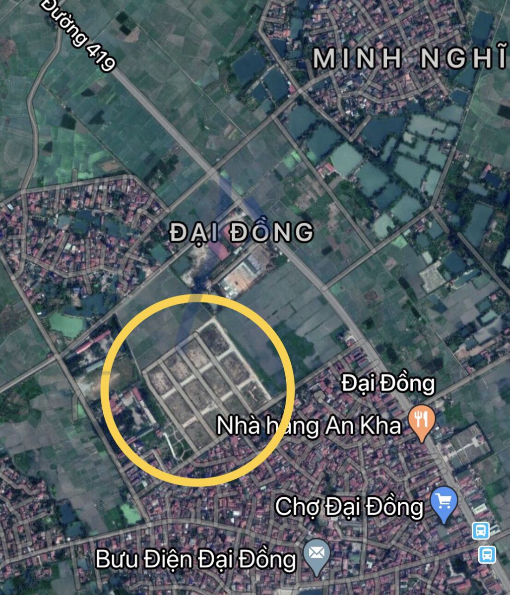 vị trí khu đất đấu giá xã đại đồng huyện Thạch Thất