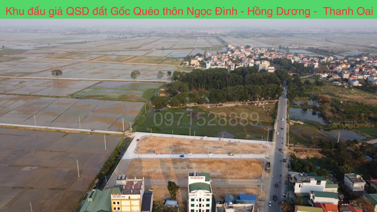 Hạ tầng đất đấu giá Gốc Quéo xã Hồng Dương huyện Thanh Oai