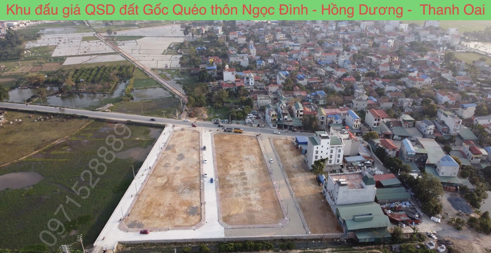 Ha tầng đất đấu giá QSD đất Gốc Quéo xã Hồng Dương huyện Thanh Oai