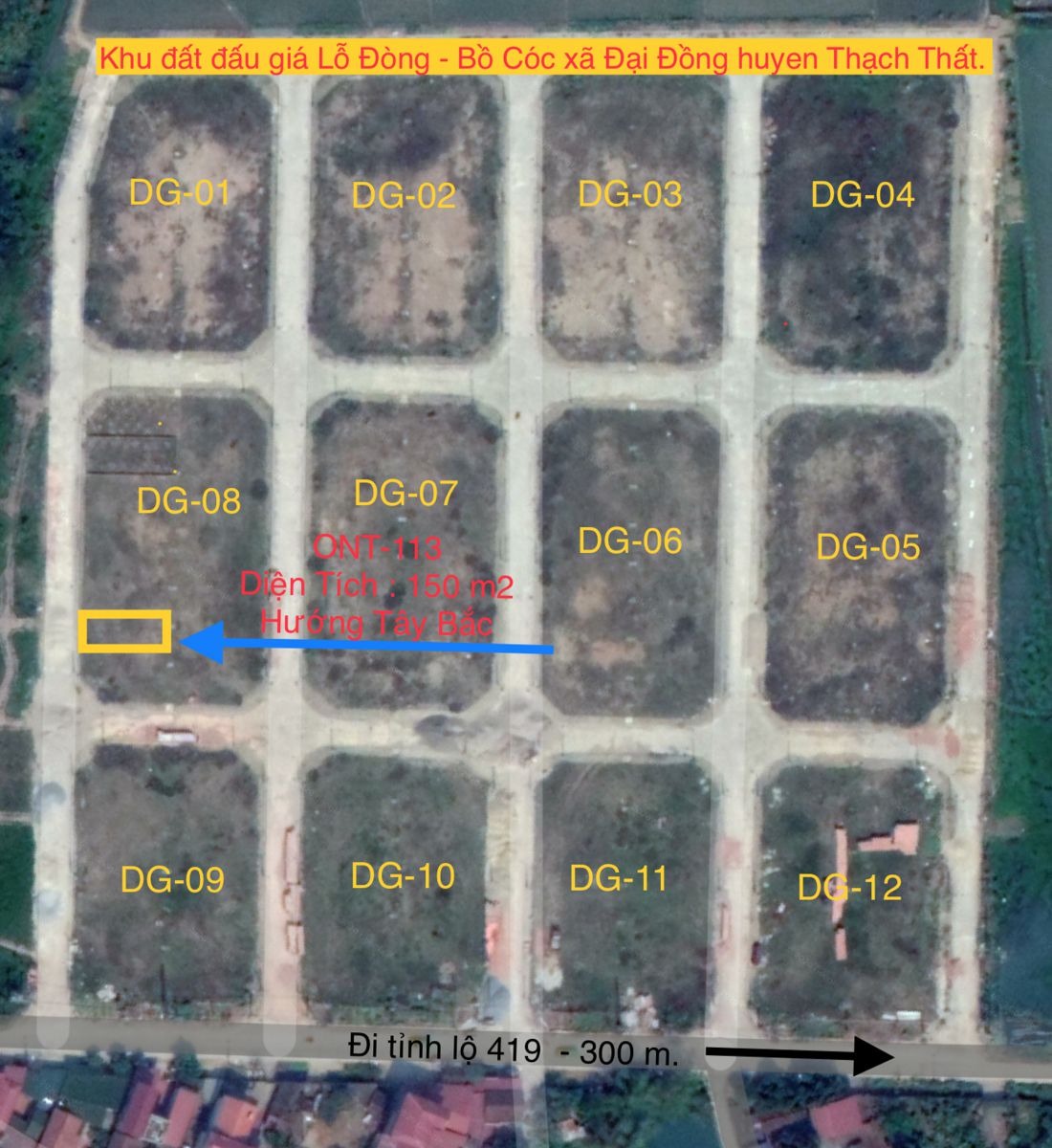 Lô ONT-113 khu Lỗ Đòng - Bồ Cóc xã Đại Đồng