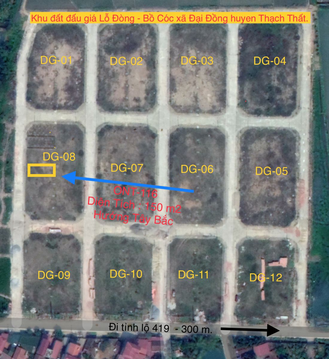 Lô ONT-116 khu Lỗ Đòng - Bồ Cóc xã Đại Đồng