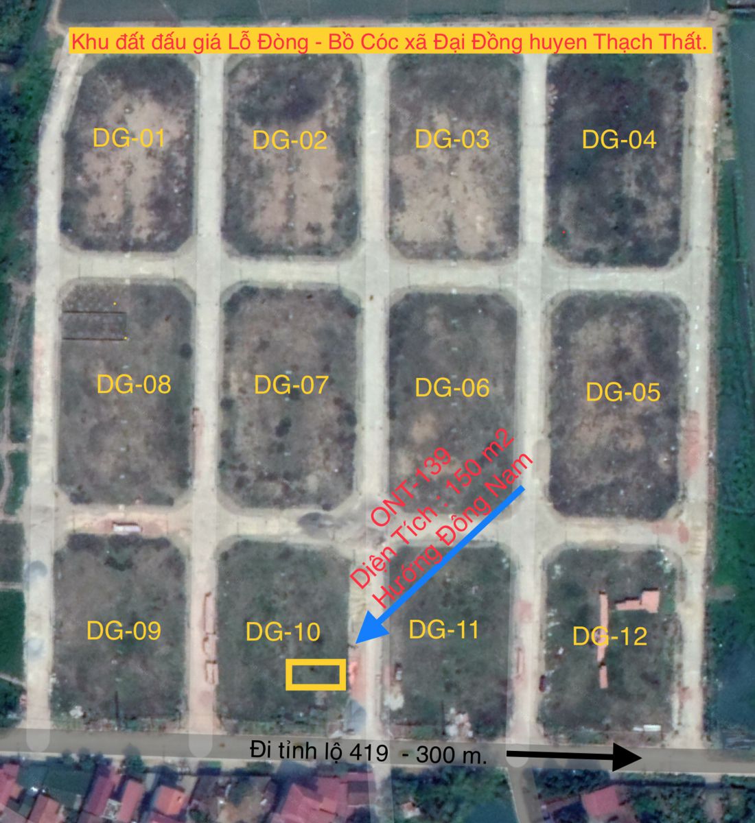 Lô ONT-139 khu Lỗ Đòng - Bồ Cóc xã Đại Đồng