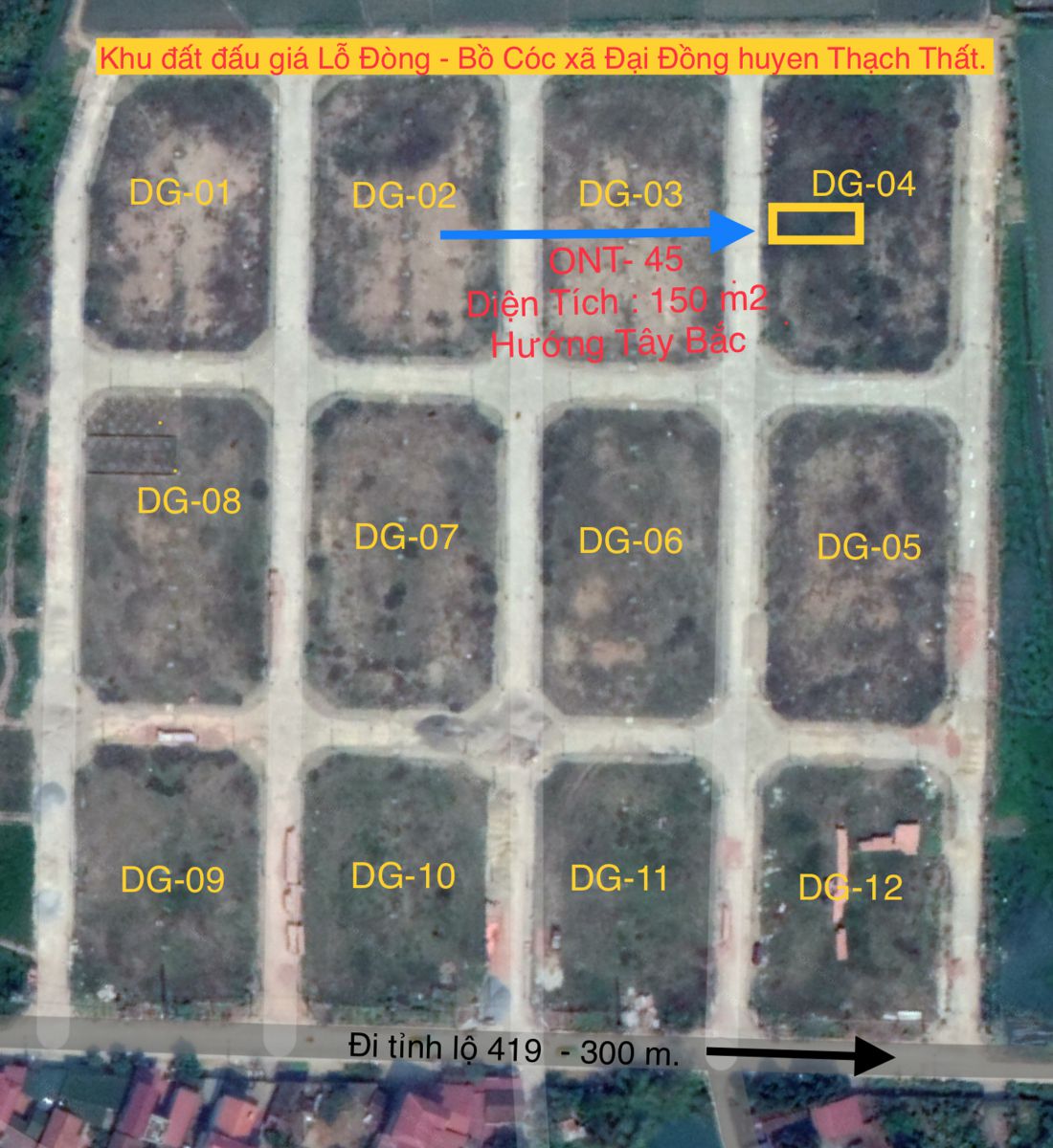 Lô ONT-45 khu Lỗ Đòng - Bồ Cóc xã Đại Đồng