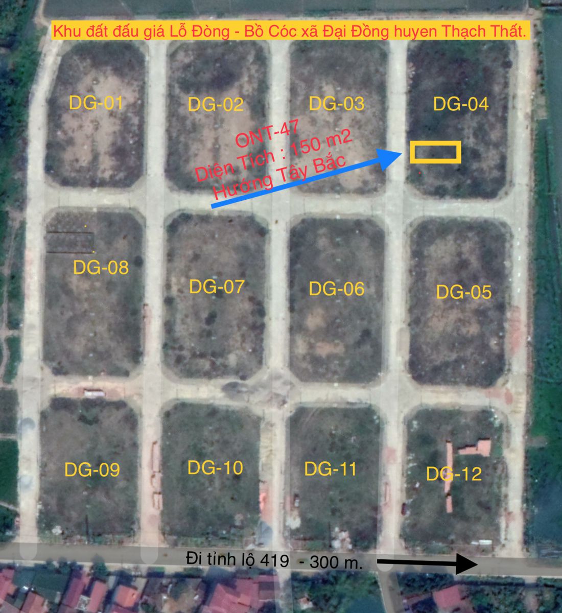 Lô ONT-47 khu Lỗ Đòng - Bồ Cóc xã Đại Đồng