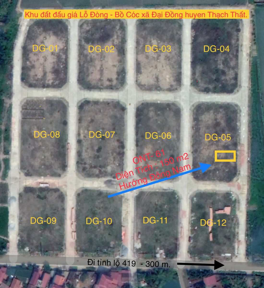 Lô ONT-61 khu Lỗ Đòng - Bồ Cóc xã Đại Đồng