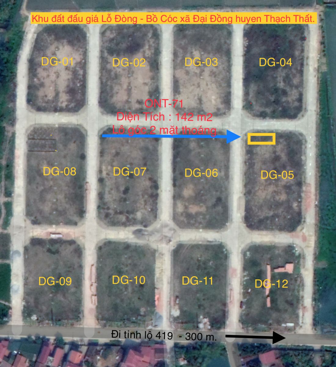 Lô ONT-71 khu Lỗ Đòng - Bồ Cóc xã Đại Đồng