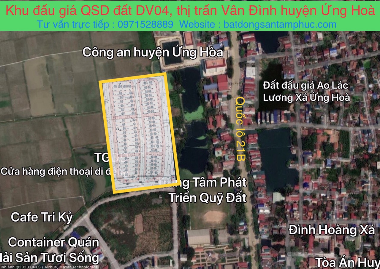 Vị trí đất đáu giá thị trấn Vân Đình huyện Ứng Hòa thành phố Hà Nội