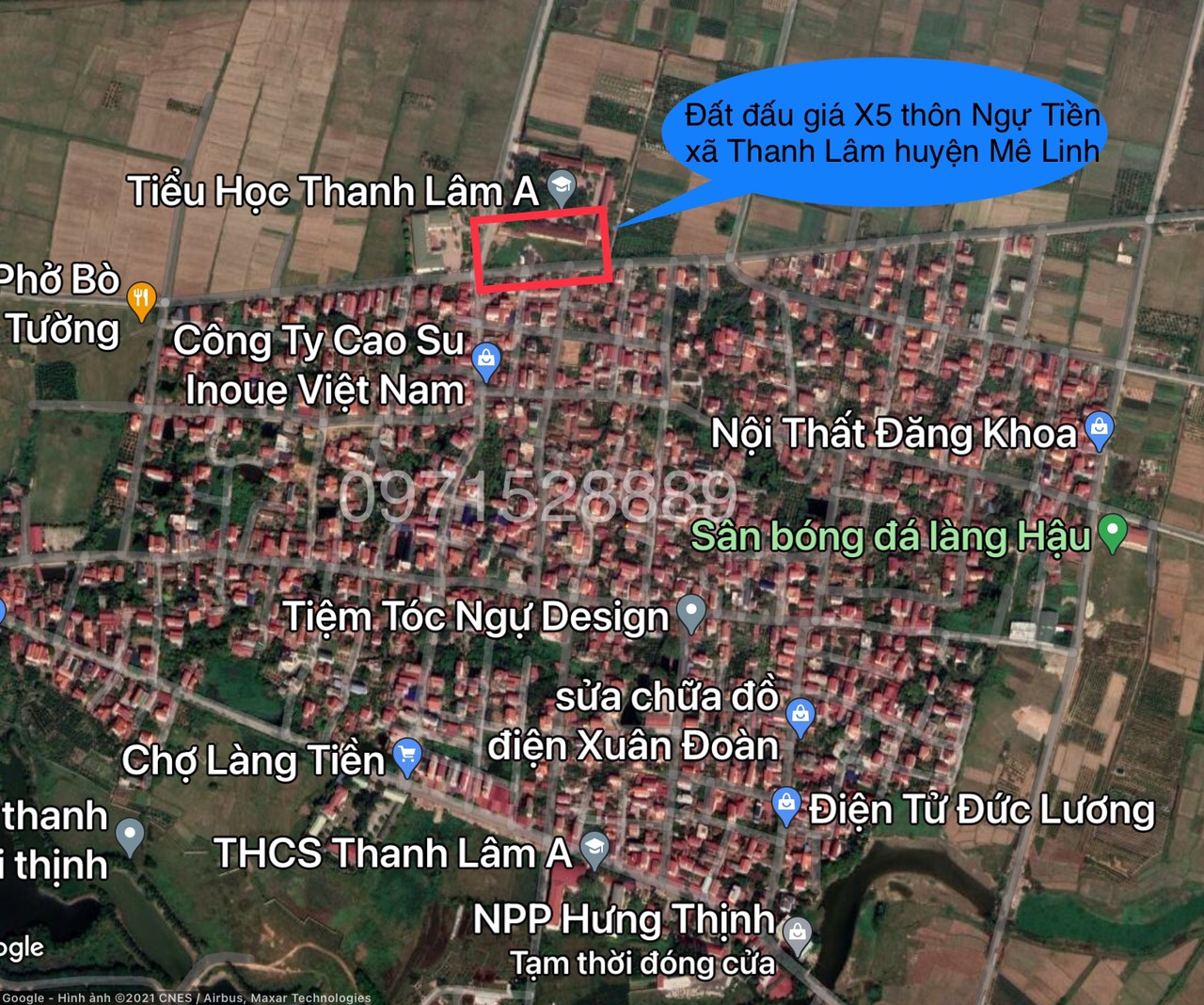 Vị trí khu đất đấu giá xã Thanh Lâm huyện Thanh Oai