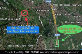 Lô LK12 khu đất đấu giá Đền Hồ thôn Ngọc Liên xã Kim An huyện Thanh Oai TP Hà Nội.