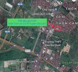 Lô LK1-07 khu đất đấu giá A26 thôn Cam xã Cổ Bi huyện Gia Lâm TP Hà Nội.