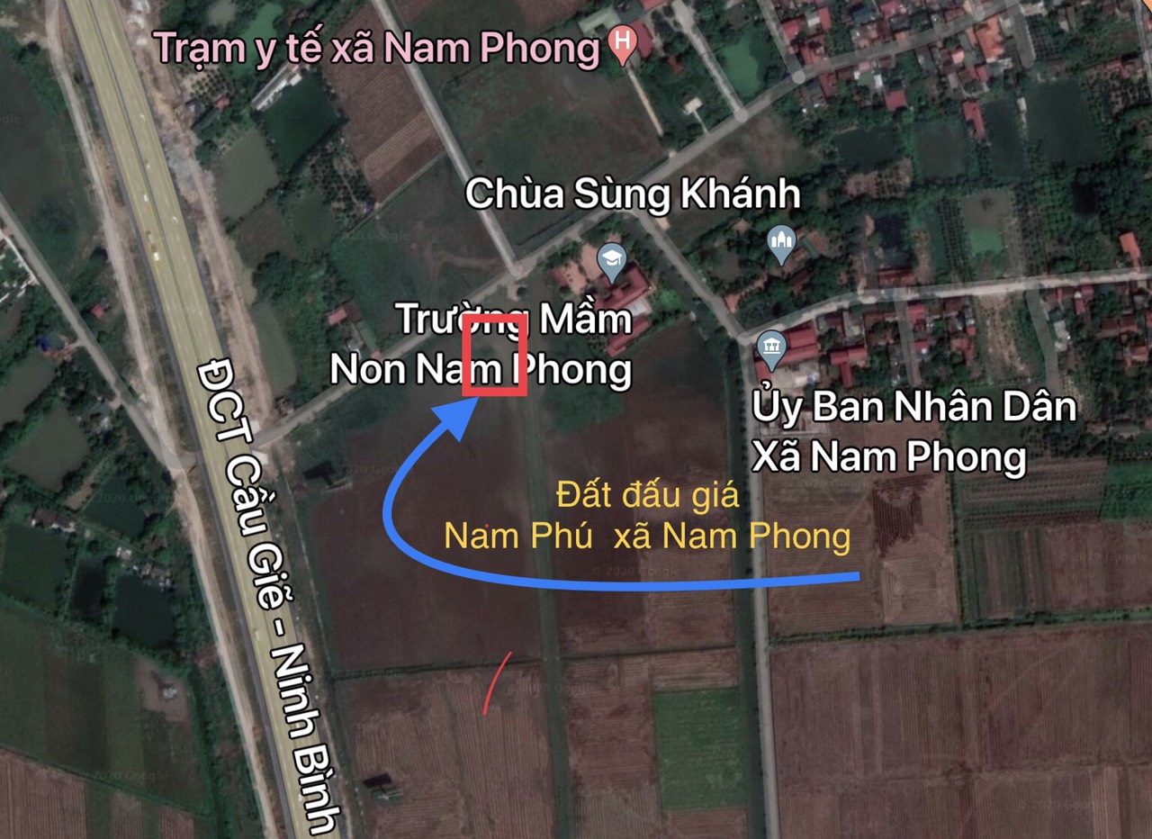vị trí khu đất đáu giá thôn Nam Phú xã Nam Phong huyện Phú Xuyên